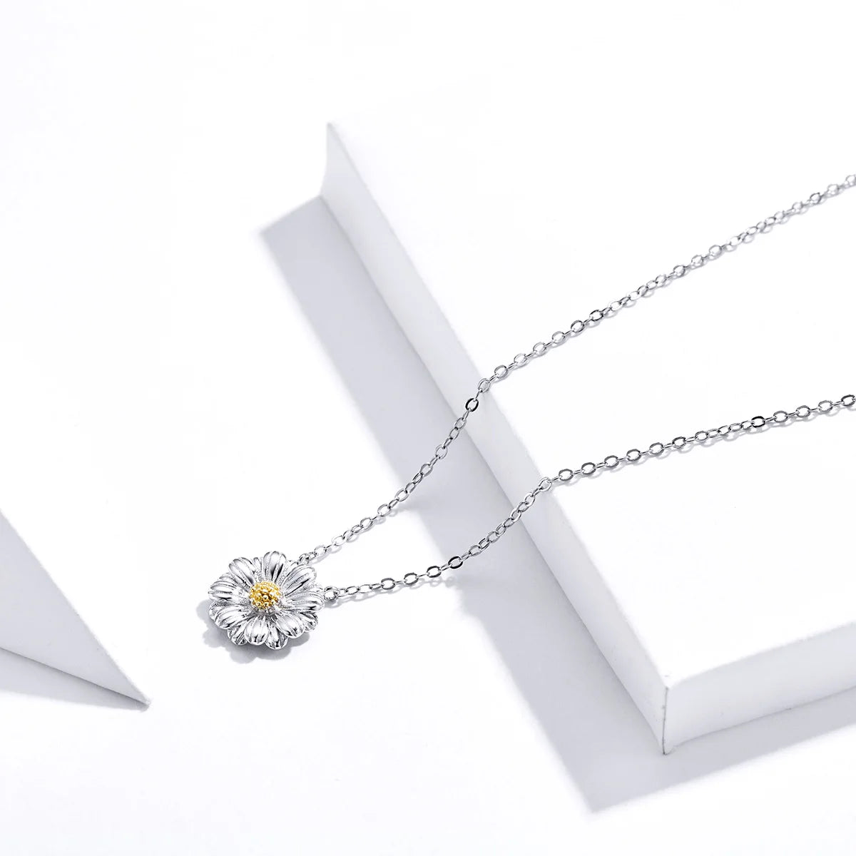 Jewellery Enamel Daisy Flower Women Necklaces New Exquisite Beautiful 925 Sterling Silver Trendy Pendant Necklaces JY-GEMS