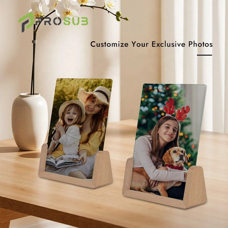 Prosub 12.7*17.8cm Sublimation Glass Picture Frame Blank Custom Printing Tempered Glass Sublimation Photo Frames