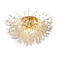 60cm Dandelion Shape Modern Ceiling Chandelier Flush Mount Gold Luxury Crystal Ceiling Light for Living Room Bedroom