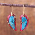 Women Luxury Natural Stone Wing Shape Dangle Drop Earrings Designer Chic Female Jewelry Accessories US European Dropshipping Popular Jewelry