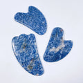 Huiying Natural Blue Spot Facial Gua Sha Tool Heart Shape Stone Natural Handmade Healing Stone Anti Aging Claw Facial Guasha Board Stand