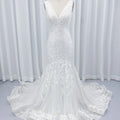 Jancember HX55 Boho Sleeveless Lace Embroidery Mermaid Wedding Gowns Dresses