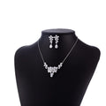 Luxury Women's Vintage Cubic Zirconia Jewelry Set White Brass Stone Necklaces for Parties Weddings Flower Inspired Bride Jewelry