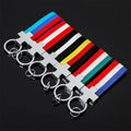 Outdoor Sport Styling Car Key Ring Italy Germany Flag Bulk Sell Factory Price Three-Color Oxford Fabric Keychain Blank Keyring