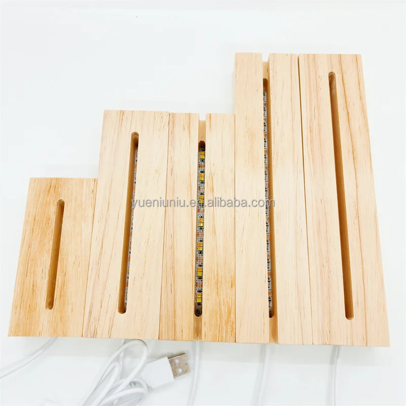 Wooden Acrylic Bracket Erasable Indoor Creative Led Night Light USB LED Message Reading Writing Drawing Board