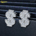 Hot Sale Large Stock Fashion Moissanite Stud Earrings S925 Silver Diamond Dollar Design Rhodium Plated Screw Back Stud Earrings