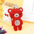 Hot Selling New Arrival Women Bag Bling Bear Pendant Cartoon Cute Glitter Bling Rhinestone Bear Keychain for Women