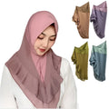 Latest Adult Malaysian Ready to Wear Hijab Khimar 2 Layers Chiffon Plain Ladies Muslim Women Premium Tudung Ruffle Instant Hijab