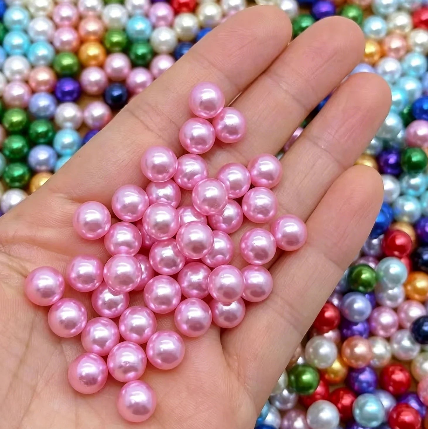 4 -20mm 500g Color Pink Color Pearl Without Hole Loose Plastic Beads Round Pearl for Pearl Machine