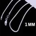 Hot Selling Copper Plated 925 Silver Jewelry 1MM Snake Chain with Chain Snake Bone Chain Necklace