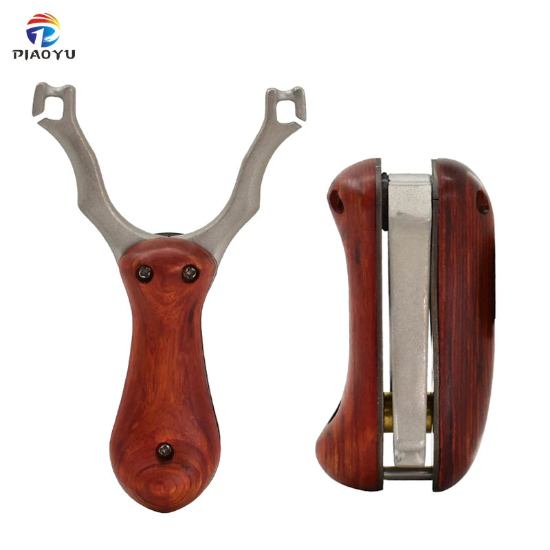 Traditional Stainless Steel Folding Slingshot Wire Cut Pocket Portable Powerful Shooting for Fishing and Outdoor Hunting