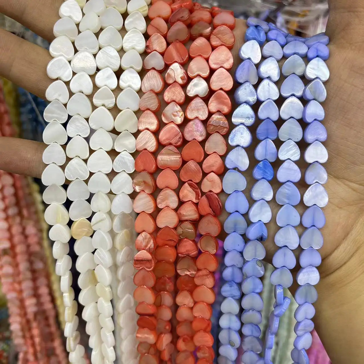Mother of Pearl Heart Shape Beads Yellow MOP Heart Beads 8mm Love Shell Heart Bead 15.5inches Strand