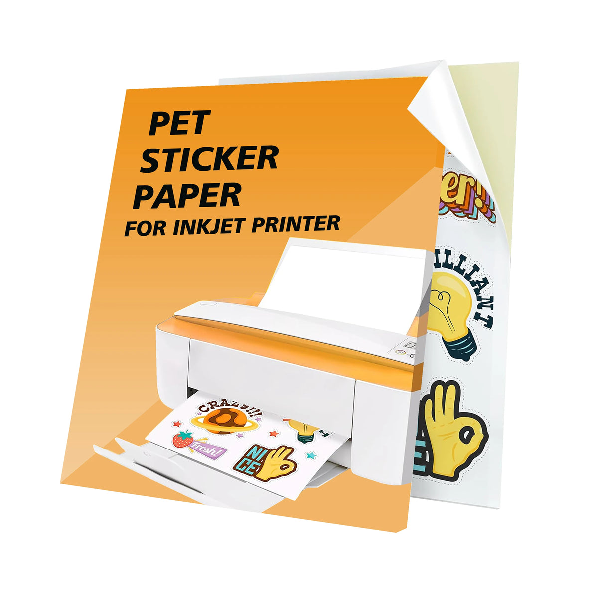 Premium Printable PET Waterproof Self Adhesive Vinyl Sticker Paper Glossy Matte Decal Paper Sheet for Inkjet Laser Printer