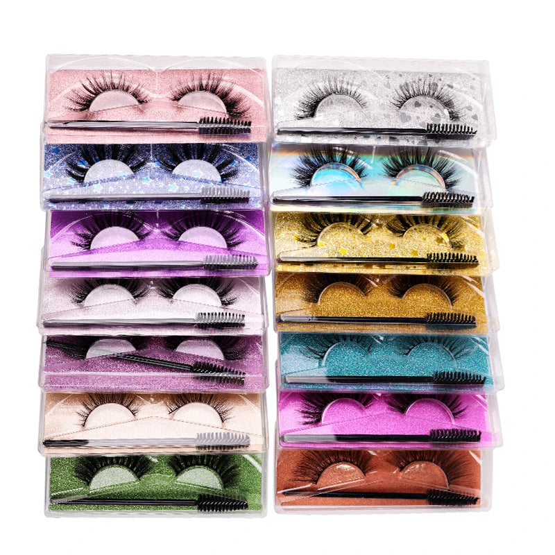 Hot-selling Styles Naturally 3d  V Cross False Eyelashes Hand Made Natural Black Mink Eyelashes