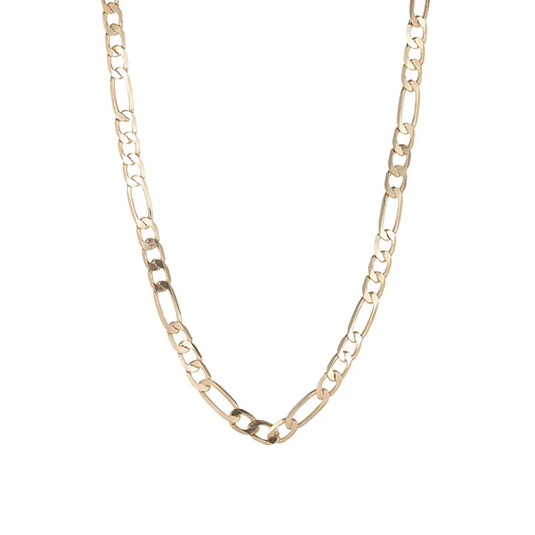 Europe and the United States New Pure Copper Plated 14K Gold Hip Hop Bracelet Necklace Sweater Chain Collarbone Chain