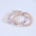 Zhuji Pearl Market Luxury Design Natural 7-8mm Baroque Shape Pearl Freshwater Pearl Bracelet