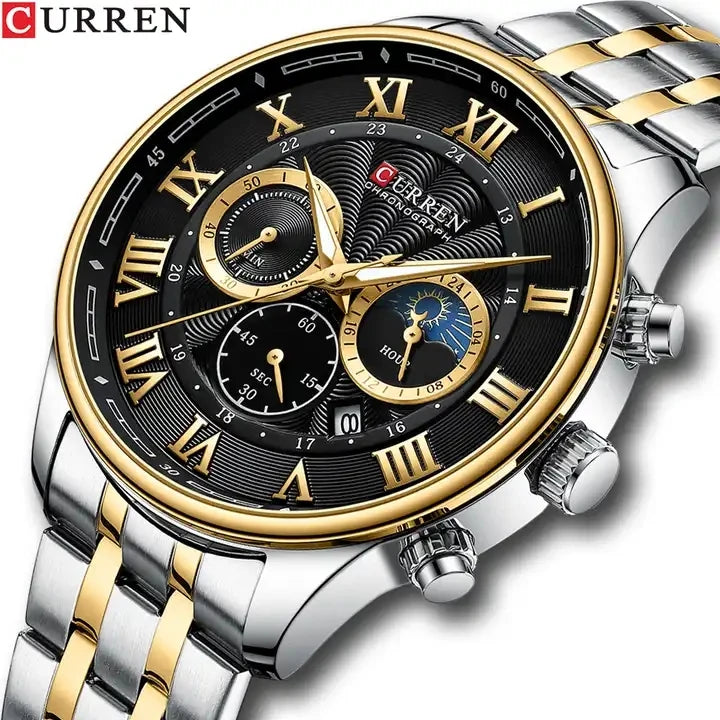 CURREN 8427 Men Wristwatches Waterproof Multi-function Men's Stainless Steel Luxury Watch Calendar Luminous Quartz Watches