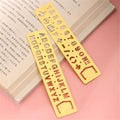 Gold Brass Metal Hollow Straight Ruler Number Letter Pattern Bookmark School Kawaii Stationery Drawing Template Measuring Tool