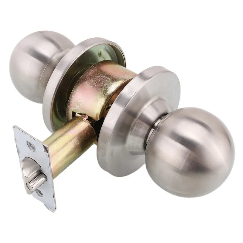 Roeasy PS Passage Lock Modern Stainless Steel Cylindrical Door Knob Locks for Classroom Emergency Exit USA Classroom Emergency