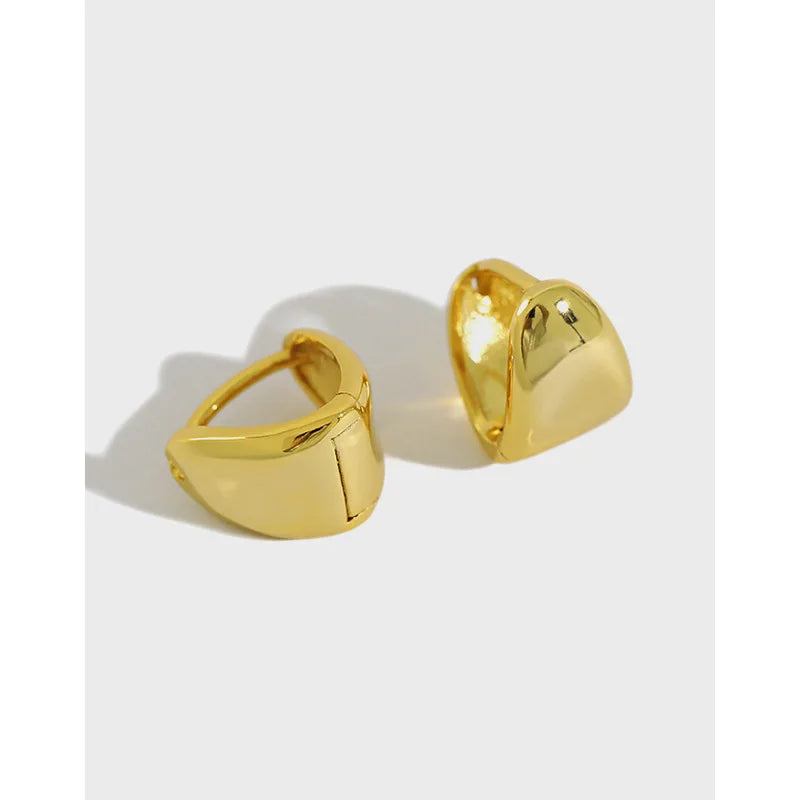 INS 925 Sterling Silver Minimalist Geometric Triangle Hoop Earrings Female