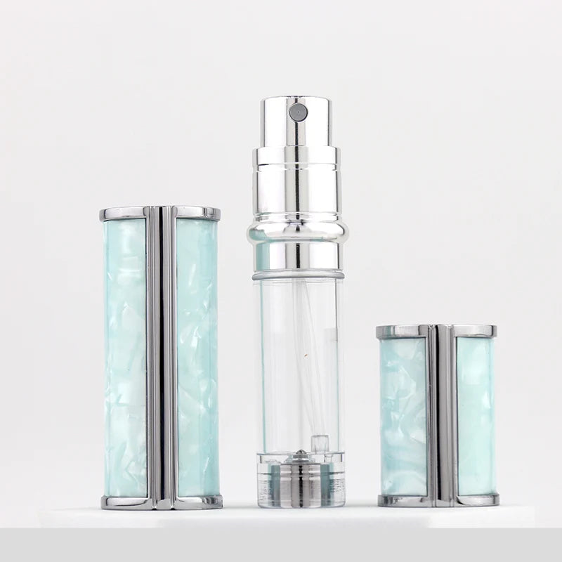 Shell pattern 5ml leather Travel empty Perfume Atomizer Spray Bottle Cosmetic package refillable perfume atomizer