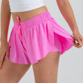 Butterfly Skirt Sweat Spandex Comfy Lounge Clothes Summer 2 in 1 Flowy Athletic Women Biker Shorts Gym Yoga  Running Shorts
