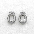 Sterling Silver 5*7mm Semi Mount Stud Earrings Empty Support Blank Claws Setting S925 Base Without Center Stone for DIY Inlay