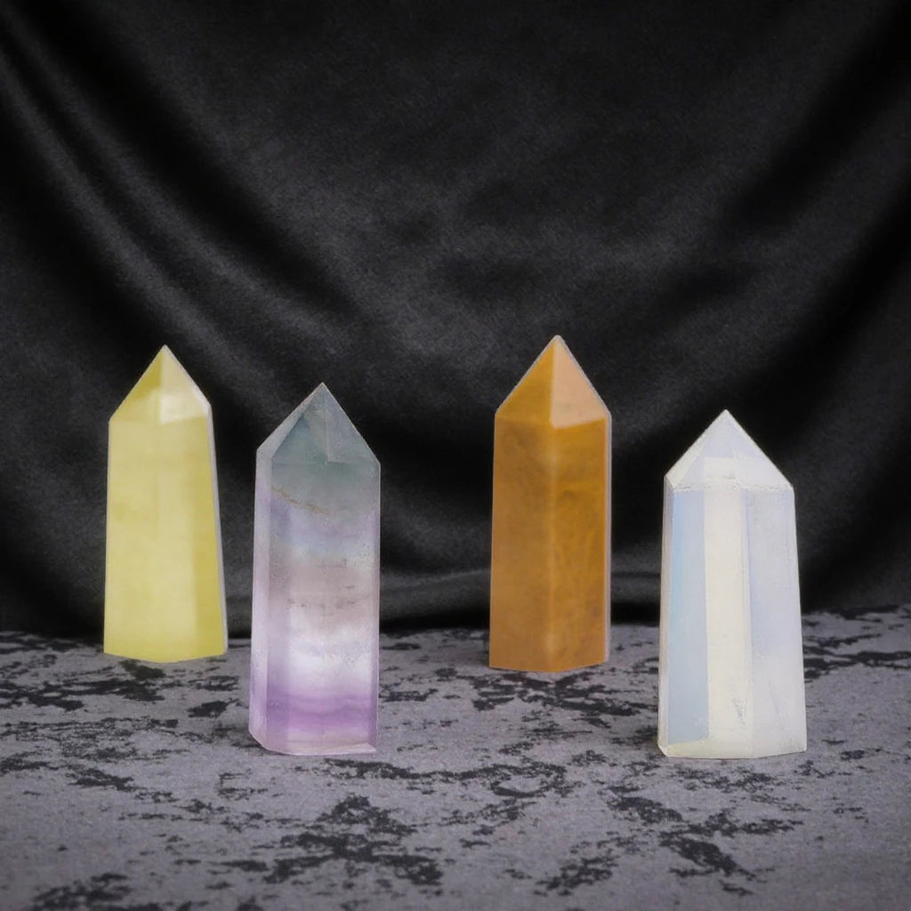 Healing Single-Point Crystal Wand Polished Tumbled Stones Tower for Reiki Chakra Meditation Home Decoration for Love & Romance
