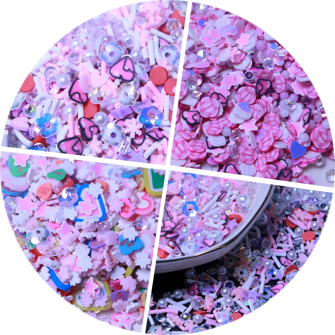 Valentines Mix Love Heart Clay Slice Polymer Clay Heart Sprinkles Nail Art Decorations Manicure Design Accessories Tool