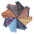 Wholesale Selling Men's Printed Pocket Squares and Handkerchiefs Soft Colored Assorted Hankies for Wedding Parties