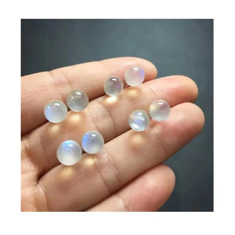 Healing Gemstone Stone Fine Jewelry Natural Raw Crystal Blue Moonstone Bead 925 Sterling Silver Earrings for Women