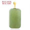 Certified Grade a Natural Hetian Jade Gray Jade Lucky Pendant Genuine 18K Gold Natural Jade Pendant Necklace for Men and Women