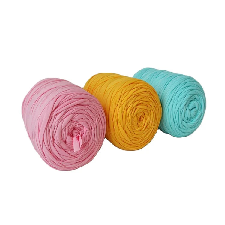 Wholesale Big Roll 400Grams DIY T-Shirt Yarn Crochet Cloth Yarn for Handicraft Home Decor Handbag