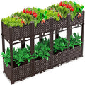 Plastic Raised Garden Bed Self-Watering Plastic Elevated Planter Box Kit With Legs and Drainage Holes for Flowers Fruits Etc