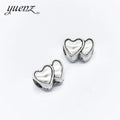Antique Silver Color Big Hole Heart-shaped Beads Fit Ebracelet Necklace Charm Jewelry Accessories DIY Findings R196