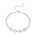 S925 Sterling Silver Moissanite LOVE Letter Bracelet Women's Light Luxury Minimalist Niche Design Cross-Border Best Seller