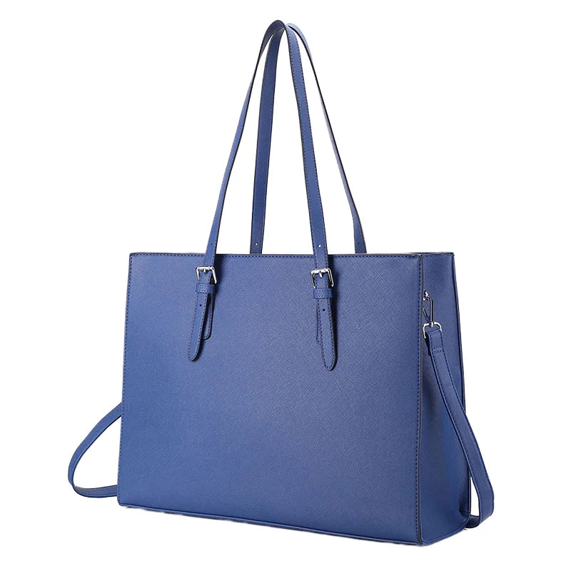 15.6 Inch Waterproof PU Leather Tote Bag Lightweight Business Office Briefcase with Large Capacity Handbag Shoulder Bag