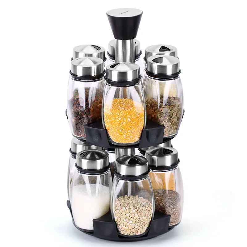 Spice Rack Black Spice Rack Stand Holder with 12 Bottles  Sleek & at