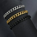 MECYLIFE Cheap Classic Style Stainless Steel Cuban Link Chain Bracelet Men Women Cuban Bracelet