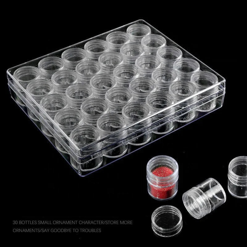 30 Grid Small Transparent Plastic Box for Nail Drill Supplies for Jewelry Art Storage Tools and Other Nail Supplies