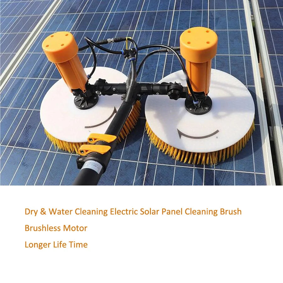 Automatic Solar Panel Cleaning Rotating Electric Water Fed Pole Solar Cleaning Brush
