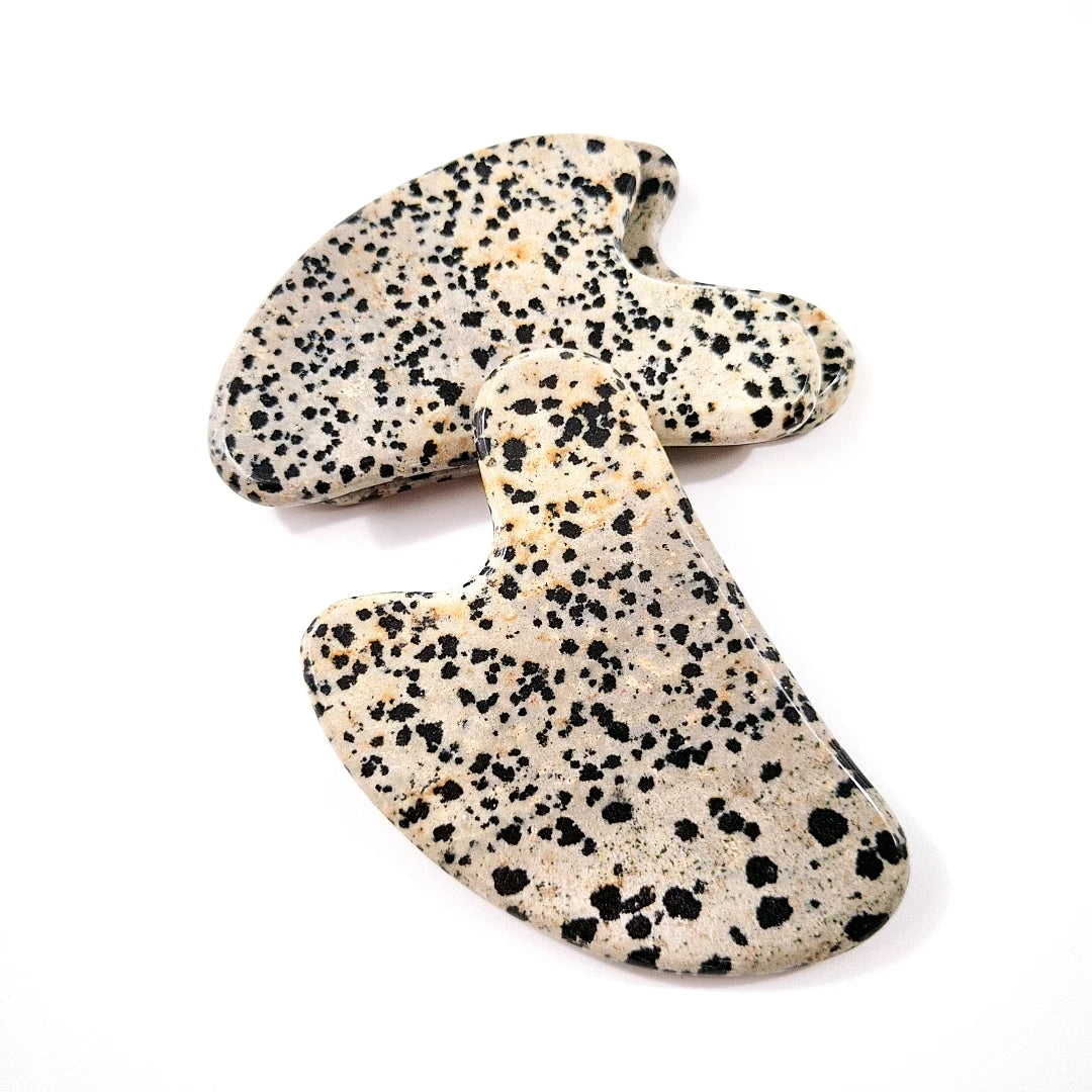 DIY Genuine Natural Polishing Face Massage Facial Gua Sha Heart Dalmatian Jasper Beauty
