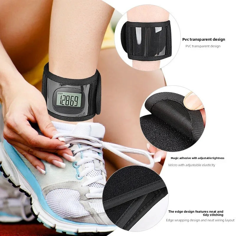Fitness Pedometer Ankle Strap Adjustable Breathable Sports Ankle Support Band PVC Unisex Accessories