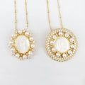 NZ1197 Fashion Blessed Pearl Virgin Mary Women Chain Necklace Charm Mother Mary Circle Pearl Pendant Ladies Necklace