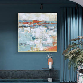 JZ Arts Modern Hand Painted Oil Abstract Art on Canvas Framed Wall Art Original