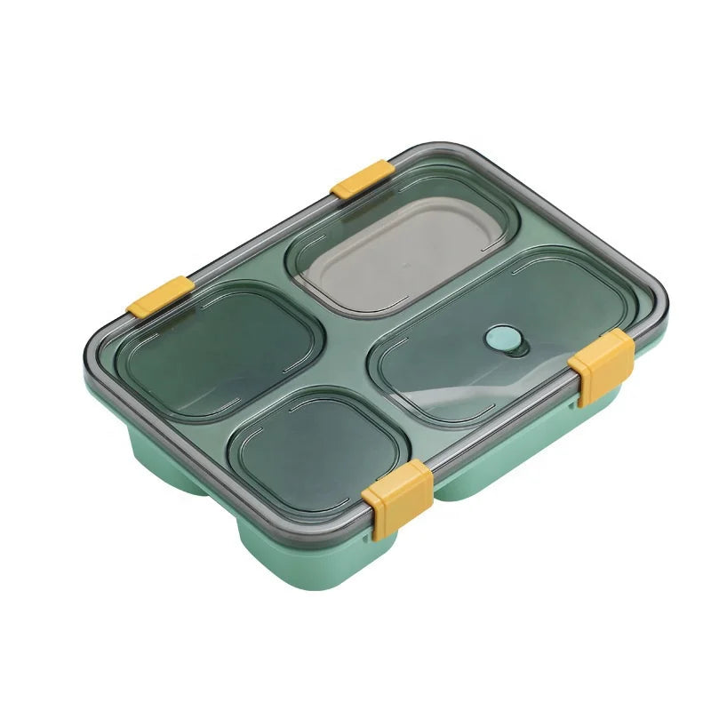 1300ml Lunch Box Food Storage Container Microwave Oven 4-compartment Food Box Children's Food Bento Box