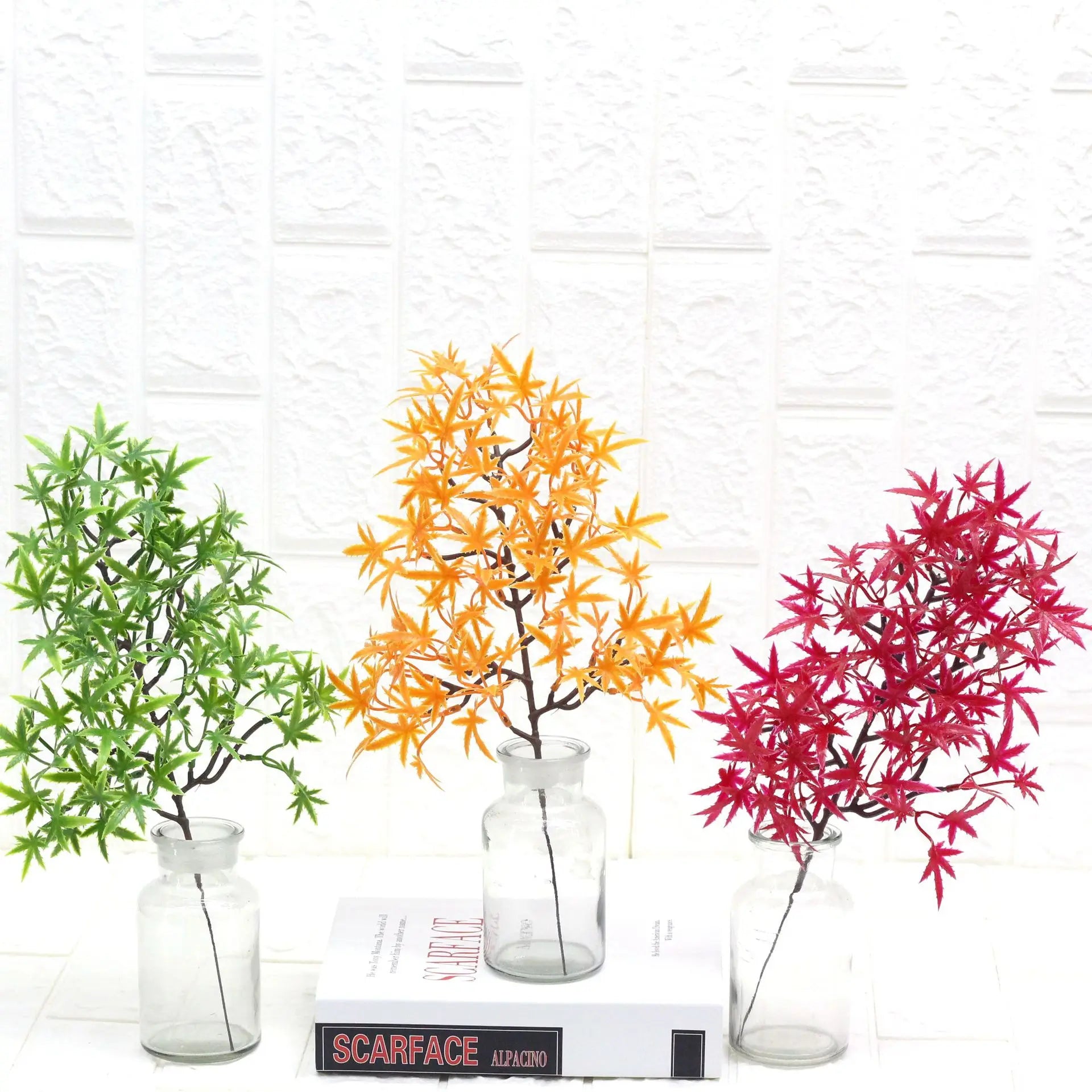 Wholesale Price Bulk Artificial Flowers Home Decoration Simulation Maple Leaf Red Maple Christmas Occasion Lavender Flower Type