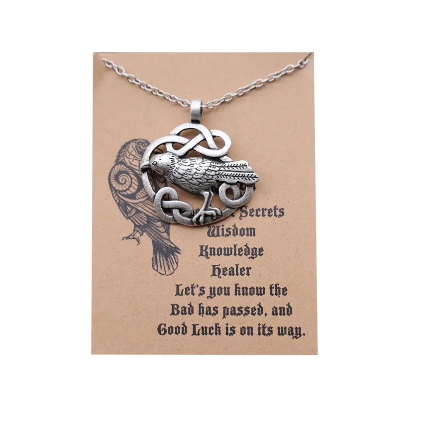 Viking Mythology Celt Raven Necklace Norse Amulet Men Women Jewelry