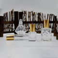 Portable Clear Glass Roll-On Bottles 6ml 8ml 9ml 10ml Geometric Collection with Screw Cap Refillable for Perfume Oils