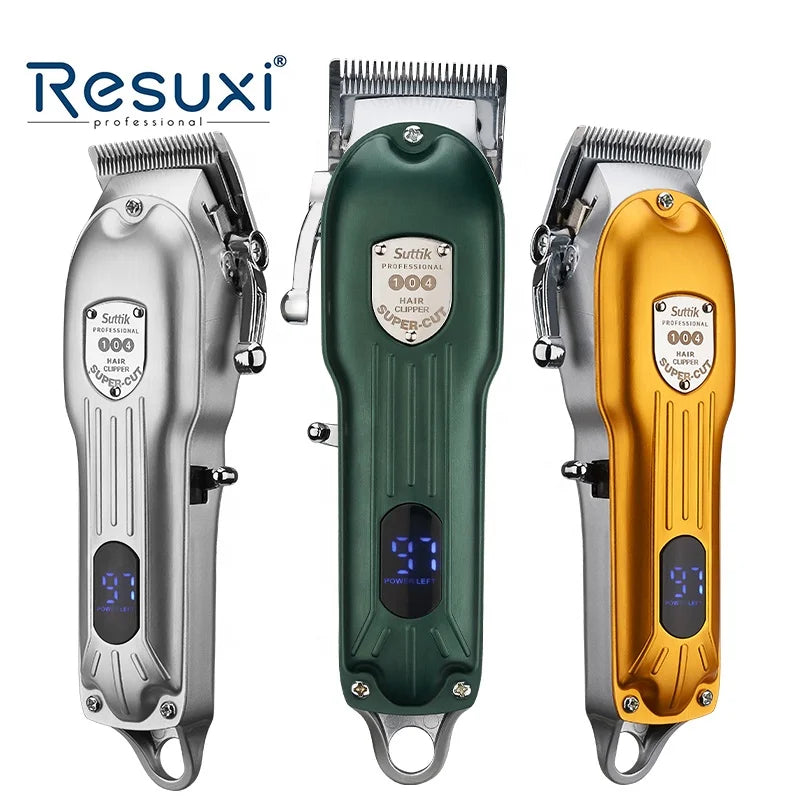 Resuxi JM-104 Rechargeable Hair Cutting Machines Machine Digital Display Electric Barber Professional Hair Clippers for Men